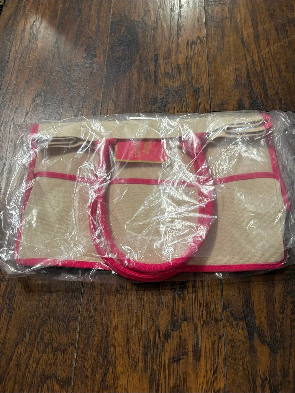 Juicy Couture Hot Pink and Cream Canvas tote.